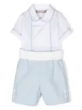 La Stupenderia striped short set - White