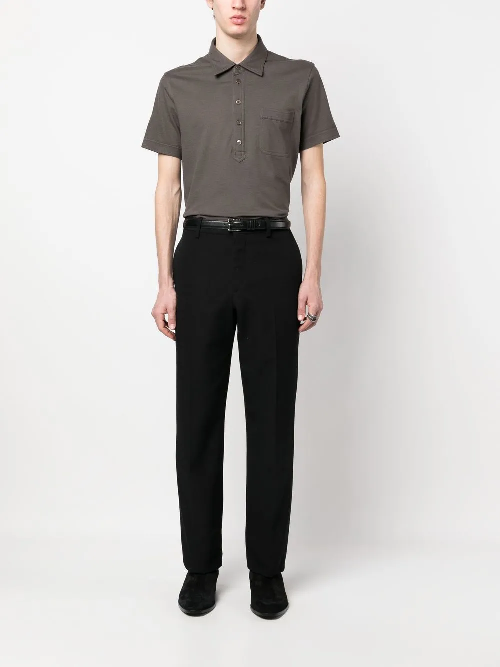 TOM FORD Poloshirt met knopen - Bruin