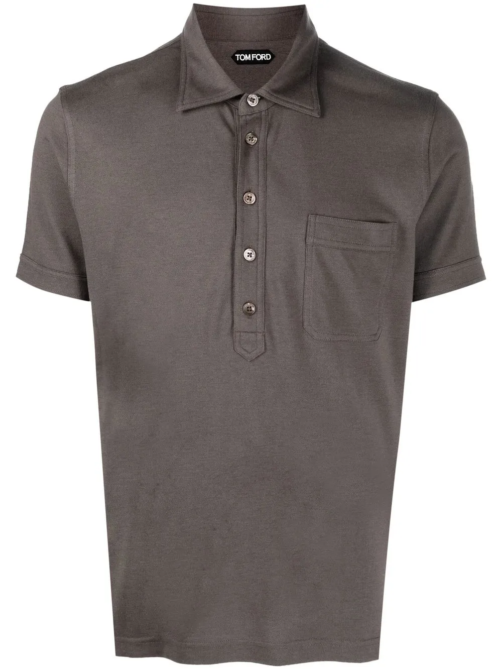 

TOM FORD button-front short-sleeved polo shirt - Brown