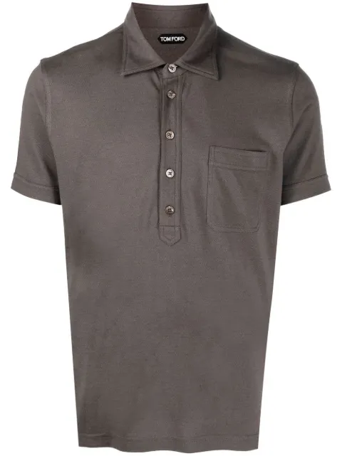 TOM FORD - button-front short-sleeved polo shirt