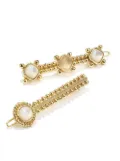 Goossens Venise rock crystal barrettes set - Gold