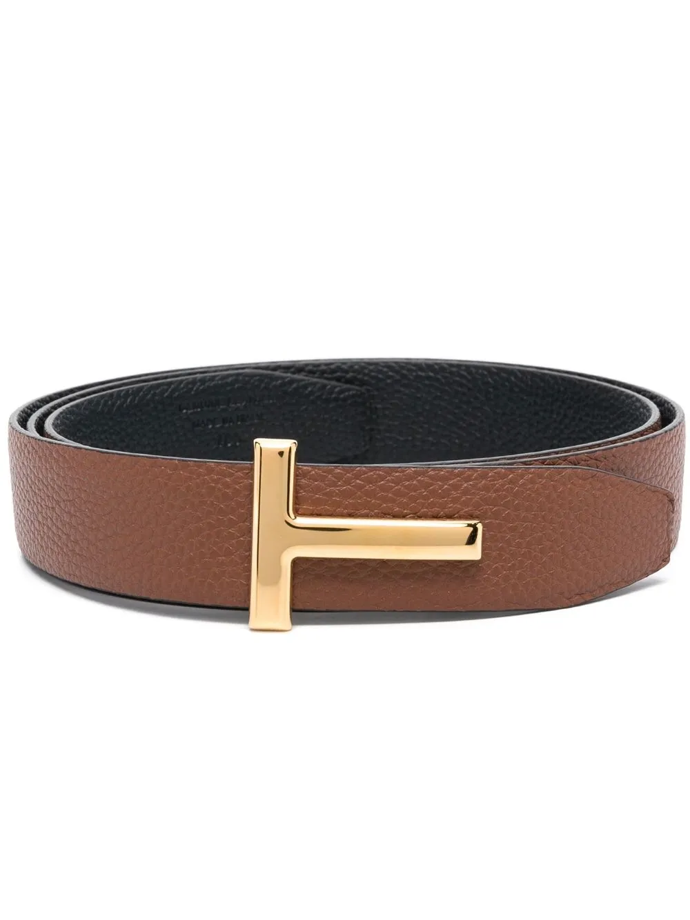 

TOM FORD logo-plaque leather belt - Brown