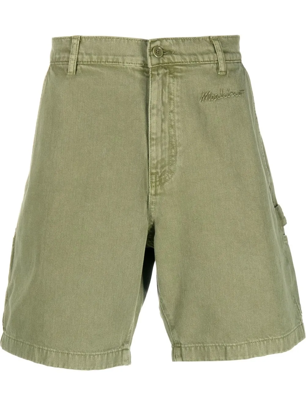 

Moschino logo-embroidered chino shorts - Green