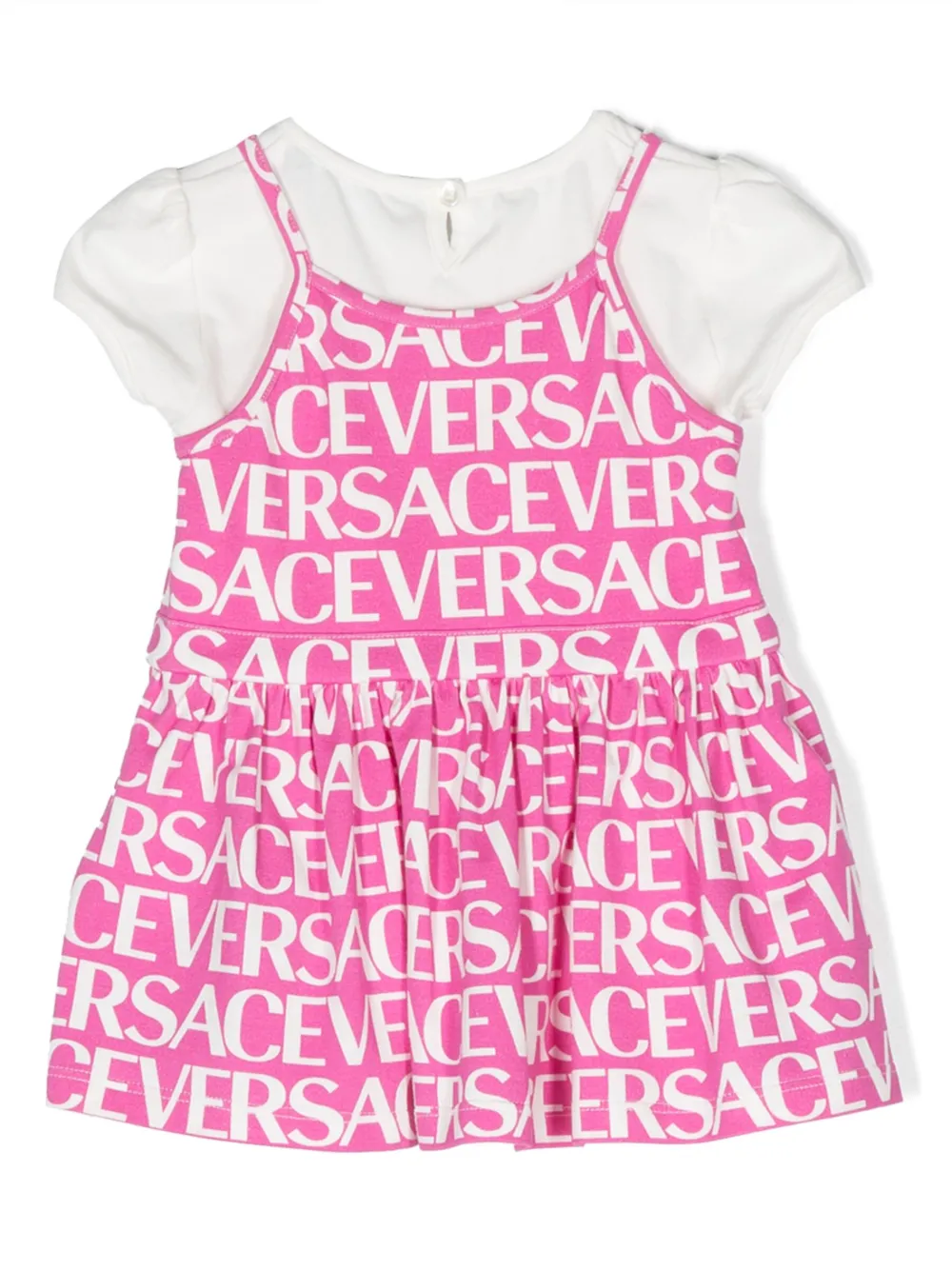 Versace Kids Jurk met logoprint - Roze
