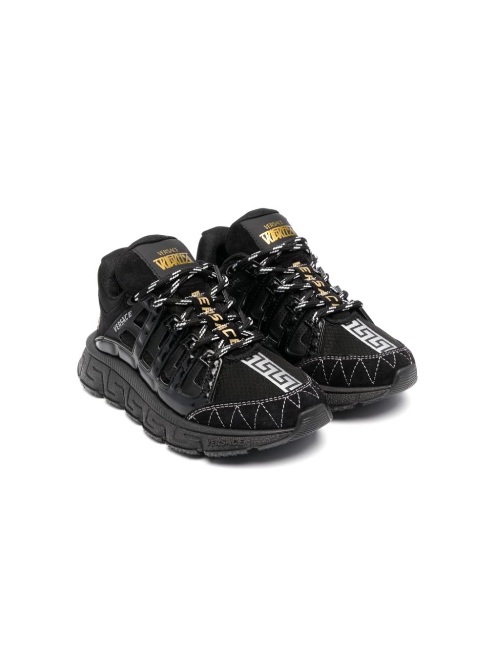 Image 1 of Versace Kids Greca lace-up sneakers