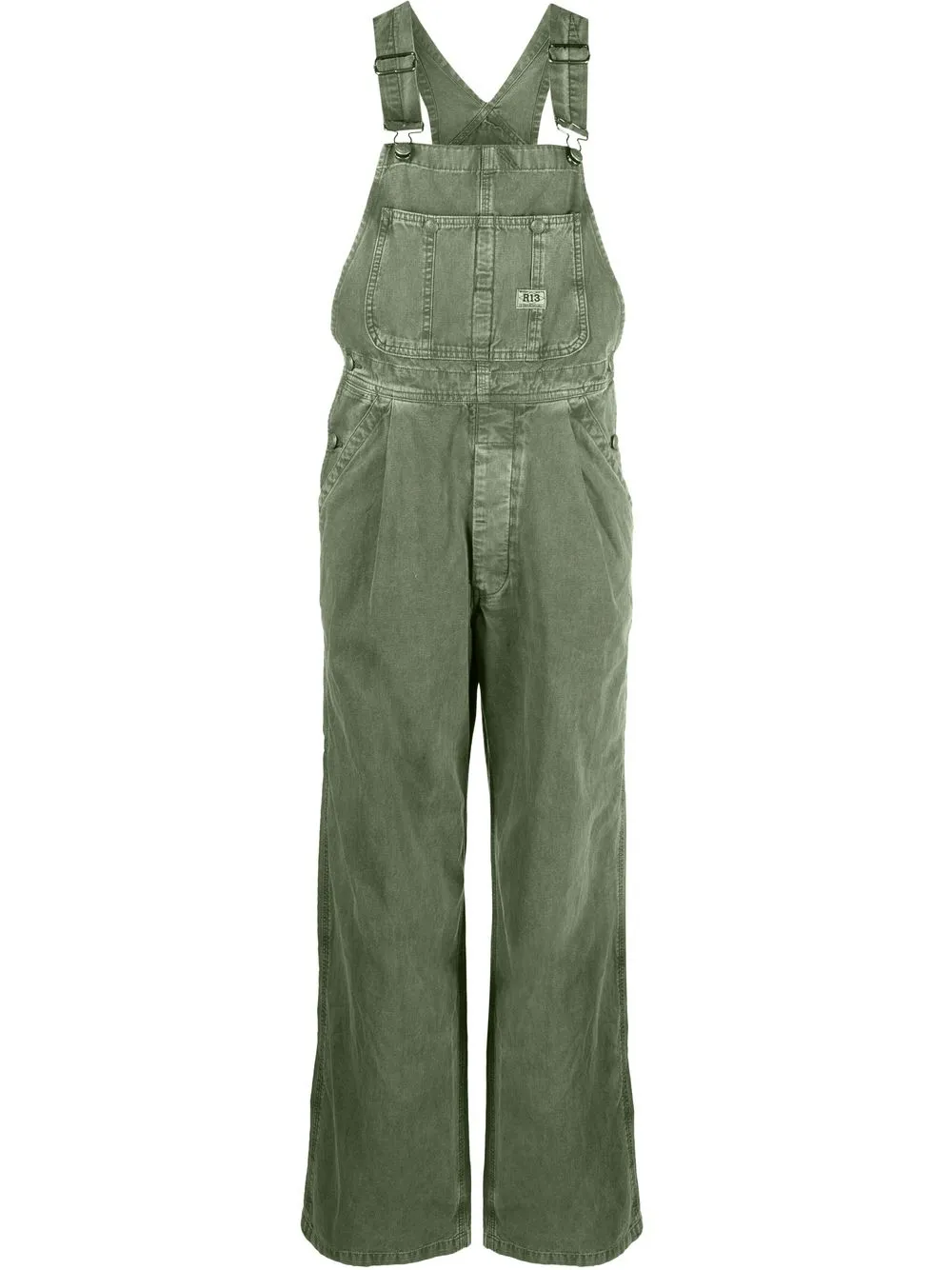 

R13 Damon wide-leg denim overalls - Green