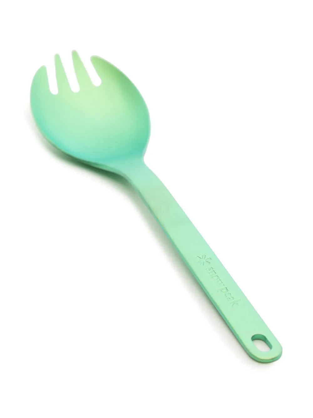 Snow Peak Engraved-logo Titanium Spork In Grün