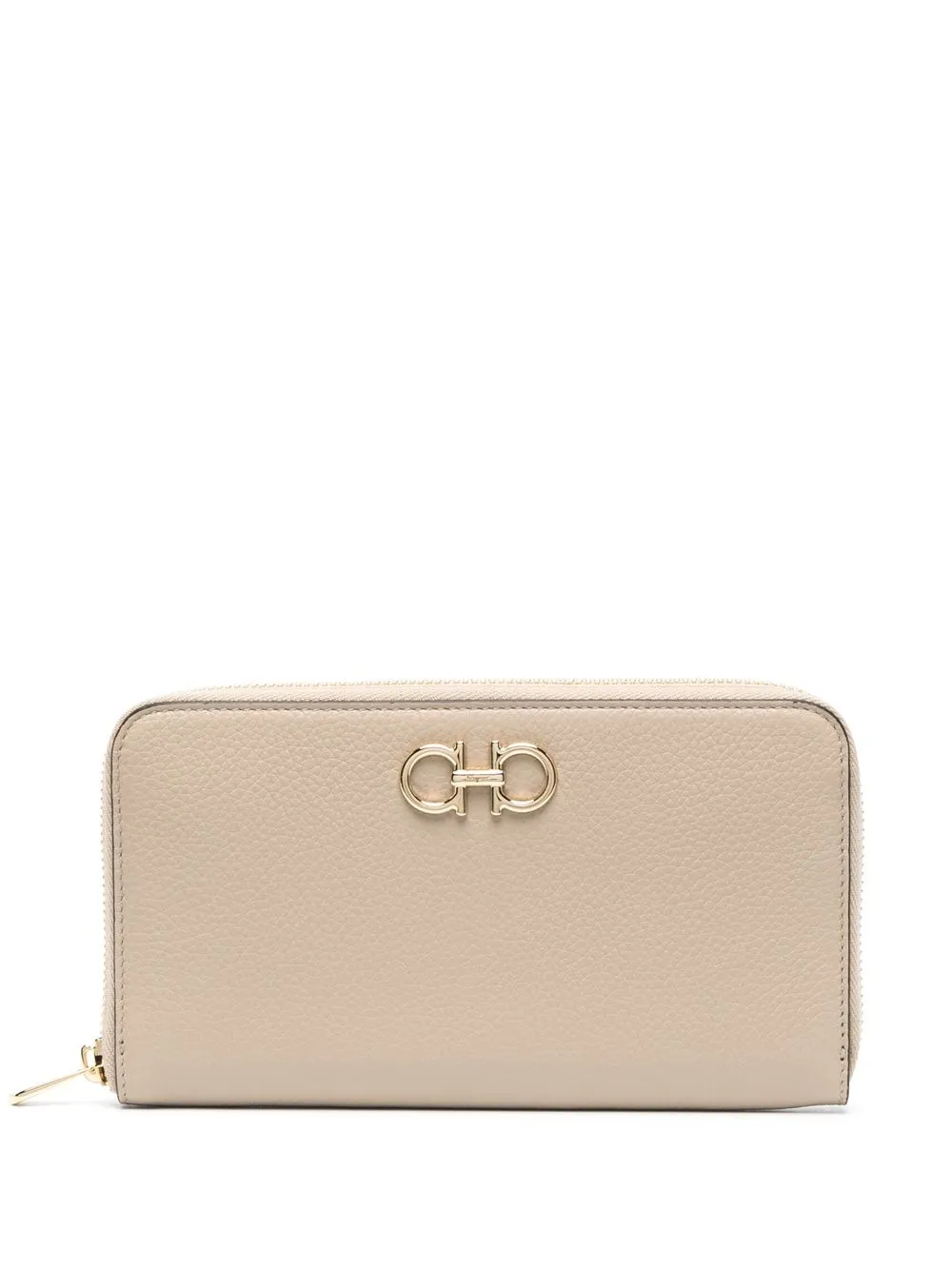 

Ferragamo grained leather purse - Neutrals