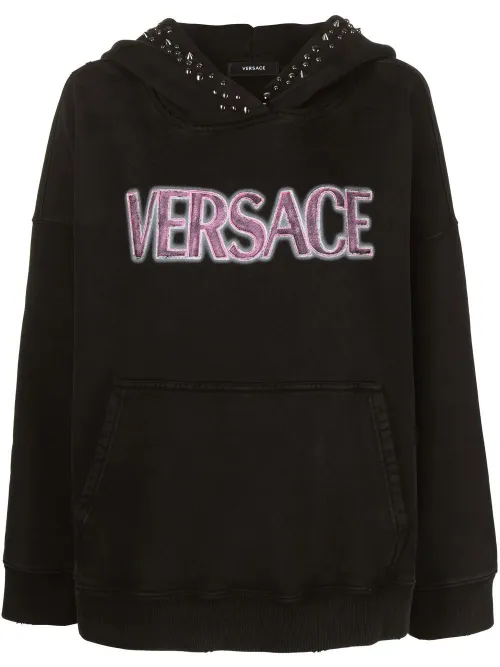 Hoodie à ornements de clous - Versace - Modalova