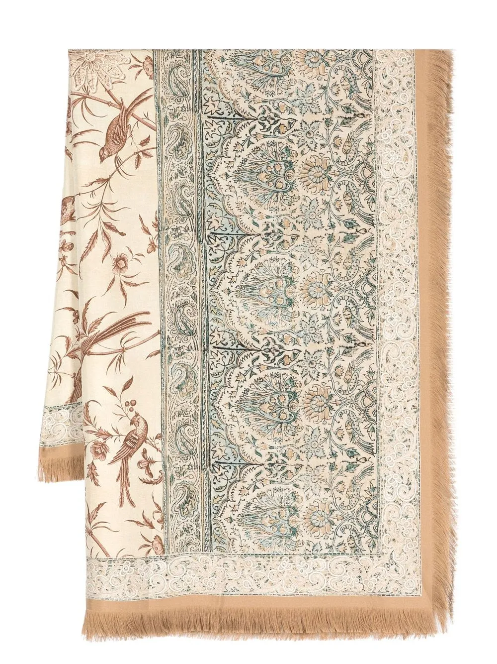 

Pierre-Louis Mascia Aloe paisley-print silk scarf - Brown