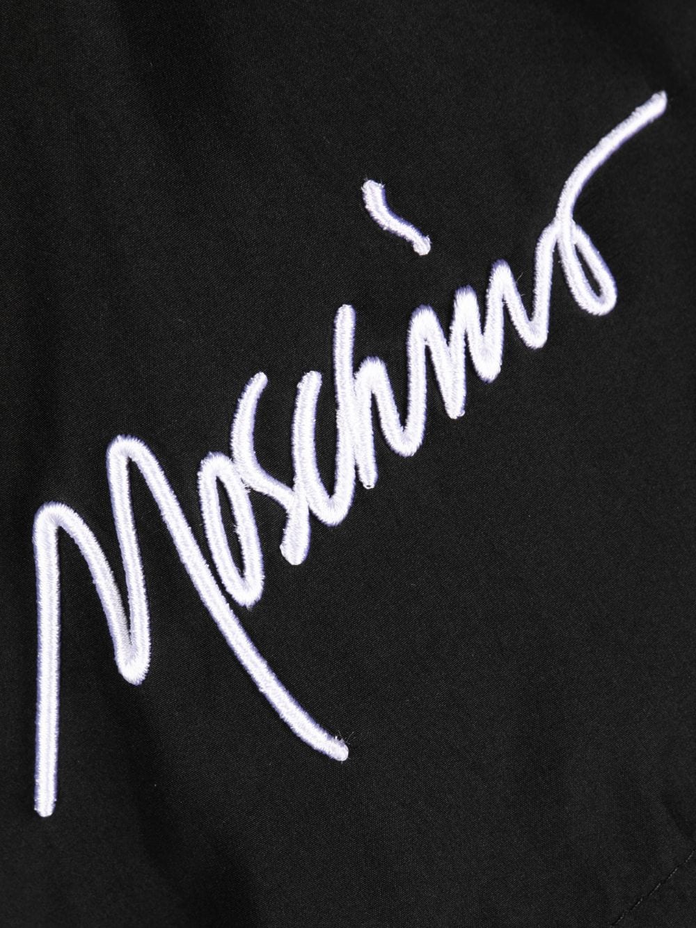 Shop Moschino Logo-embroidered Swim Shorts In Black