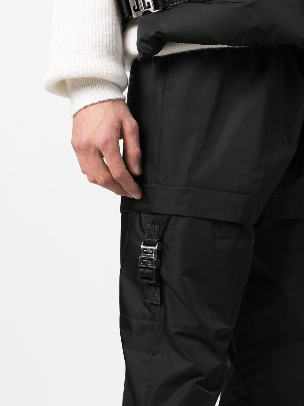Shop Givenchy Buckle-detail Straight-leg Trousers In Black