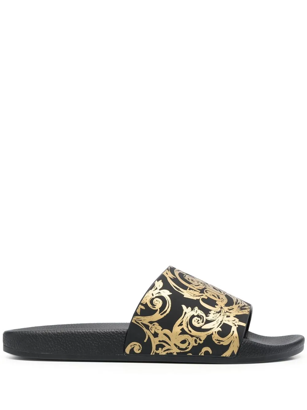 VERSACE JEANS COUTURE BAROQUE-PRINT TEXTURED SLIDES