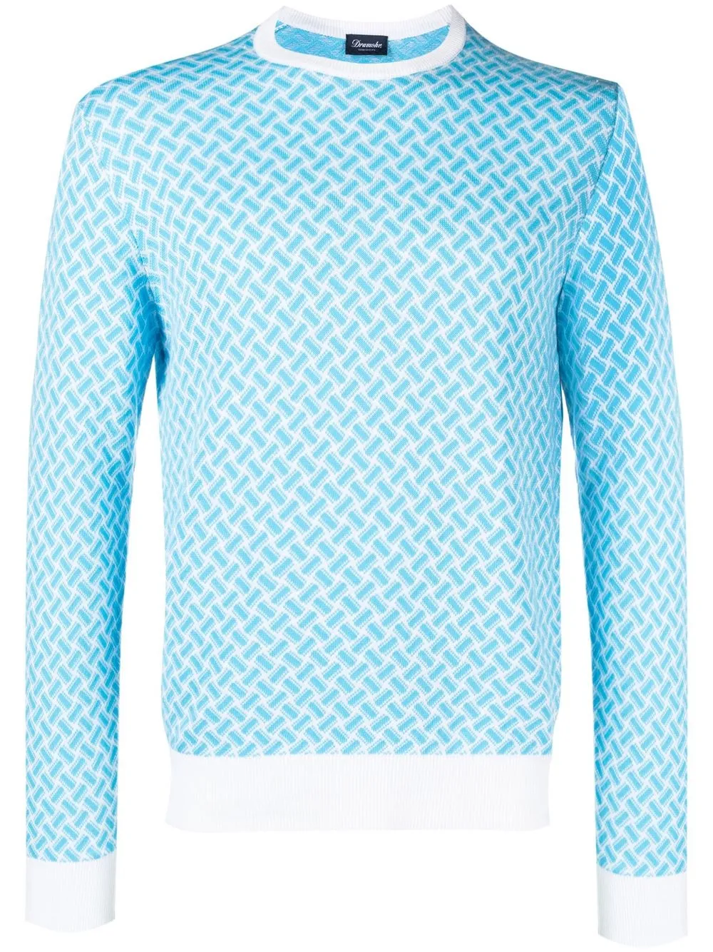 

Drumohr patterned-jacquard crew-neck jumper - Blue