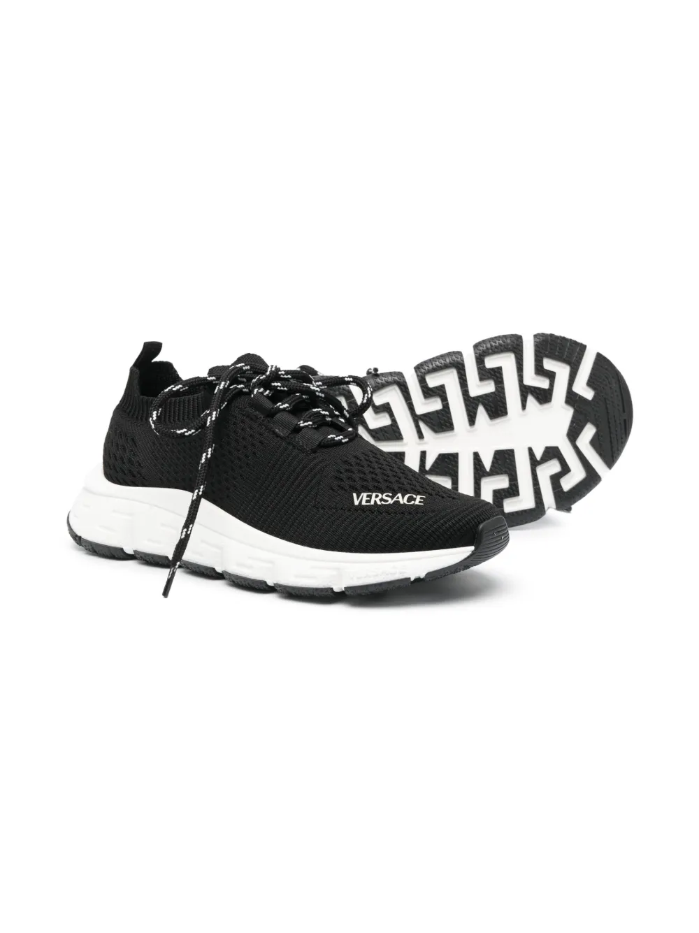 Versace Kids Sneakers met mesh vlak - Zwart