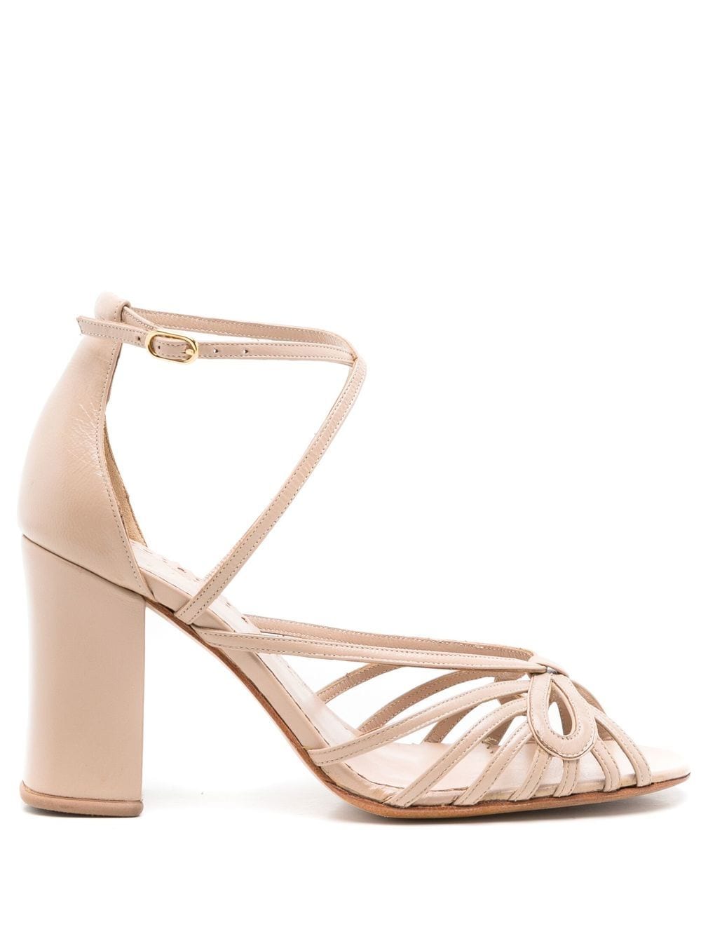 Sarah Chofakian Miuccia 75mm bow-detail sandals - Neutrals