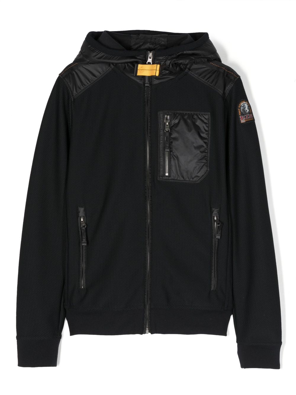 Parajumpers Kids logo-patch hooded jacket - Black