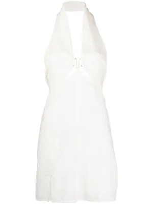 knee length dresses for ladies Ref Soraya Linen Mini Dress in White  Classy Couture (SG)