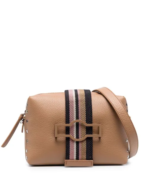Zanellato stripe-strap studded crossbody bag