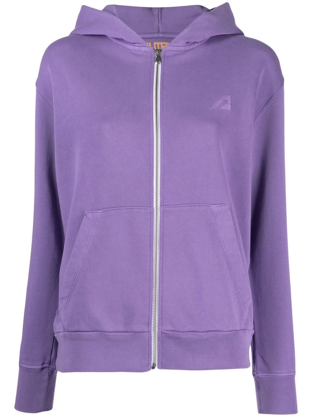 Autry Embroidered-logo Cotton Hoodie In Lilac