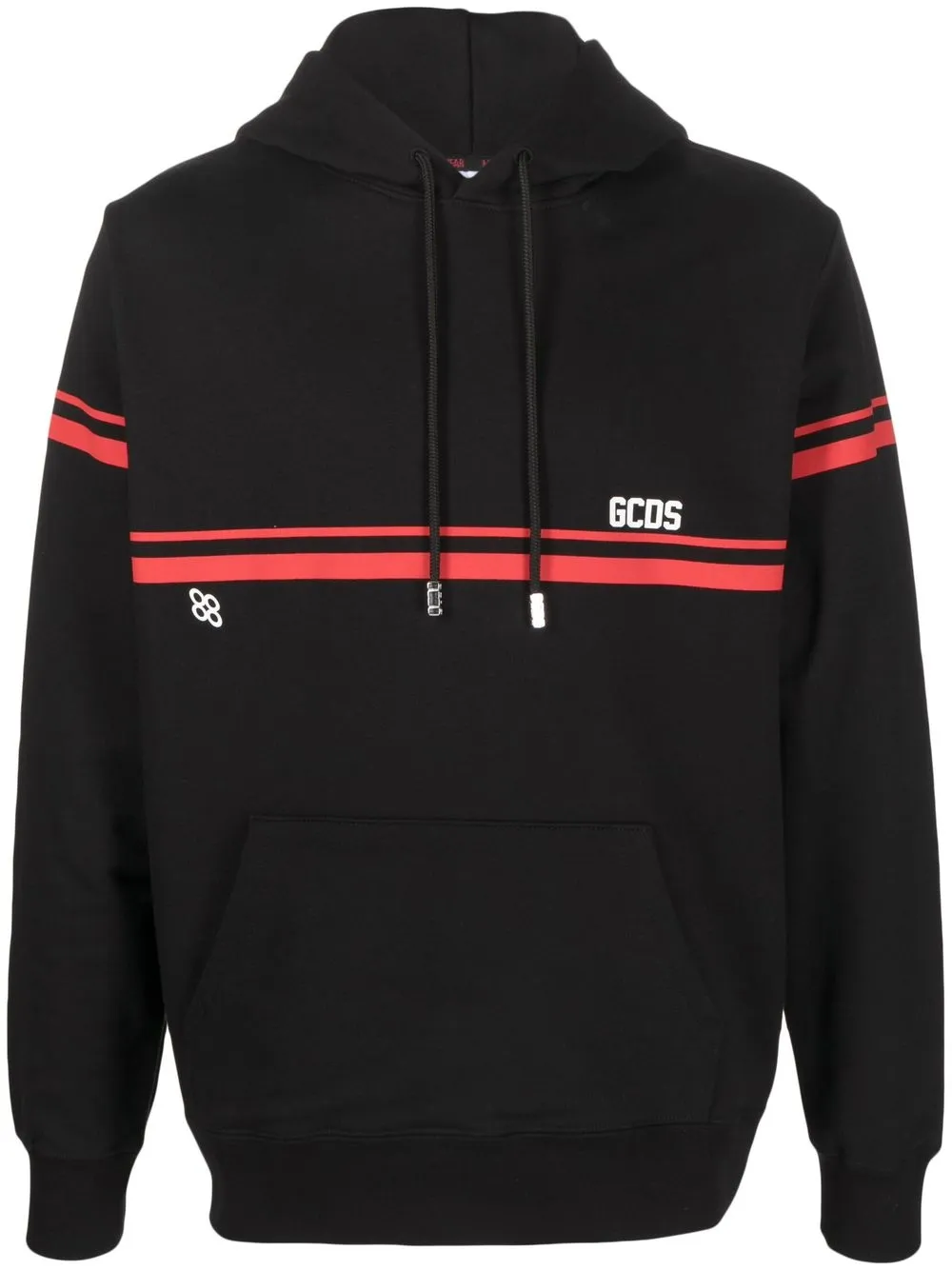 

Gcds striped logo-print hoodie - Black