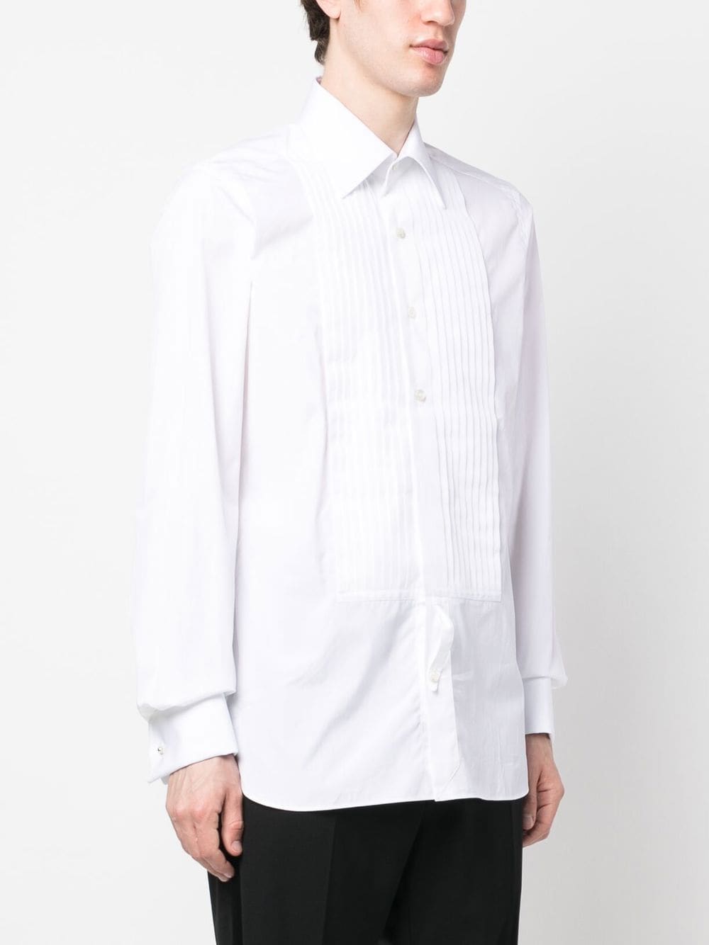 Shop Tom Ford Pintuck Long-sleeve Shirt In Weiss