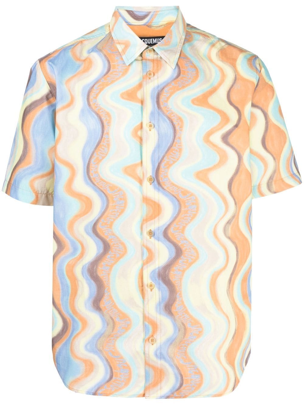 Jacquemus Wave Stripe-print Cotton Shirt In Multicolor