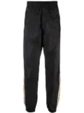 Versace graphic-stripe taffeta track pants - Black