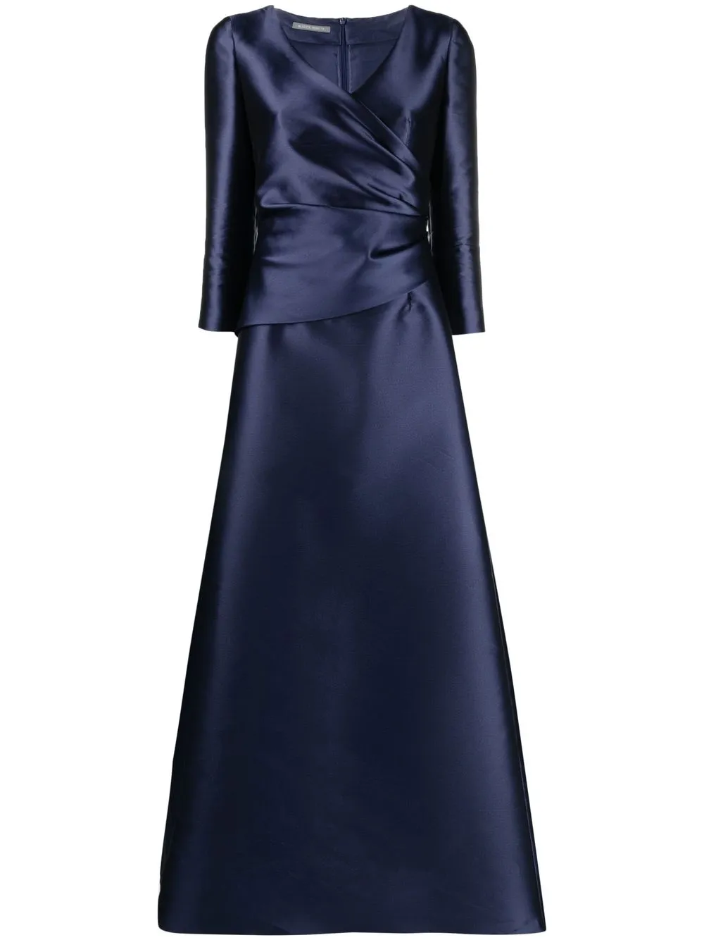 

Alberta Ferretti wrap-front satin gown - Blue