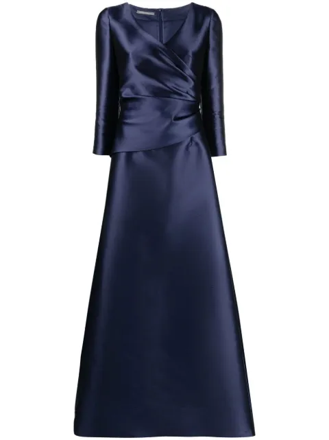 Alberta Ferretti wrap-front satin gown