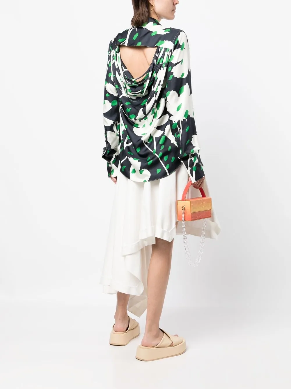 Monse Blouse met bloemenprint - Zwart