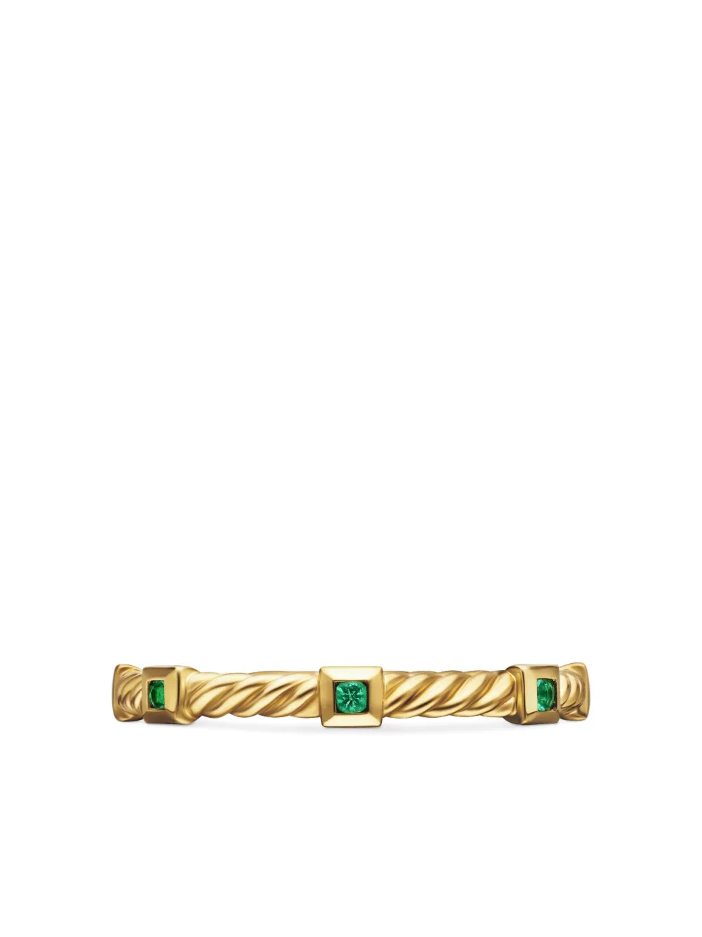 18kt Yellow Gold Cable Collectibles Emerald Ring (2mm)