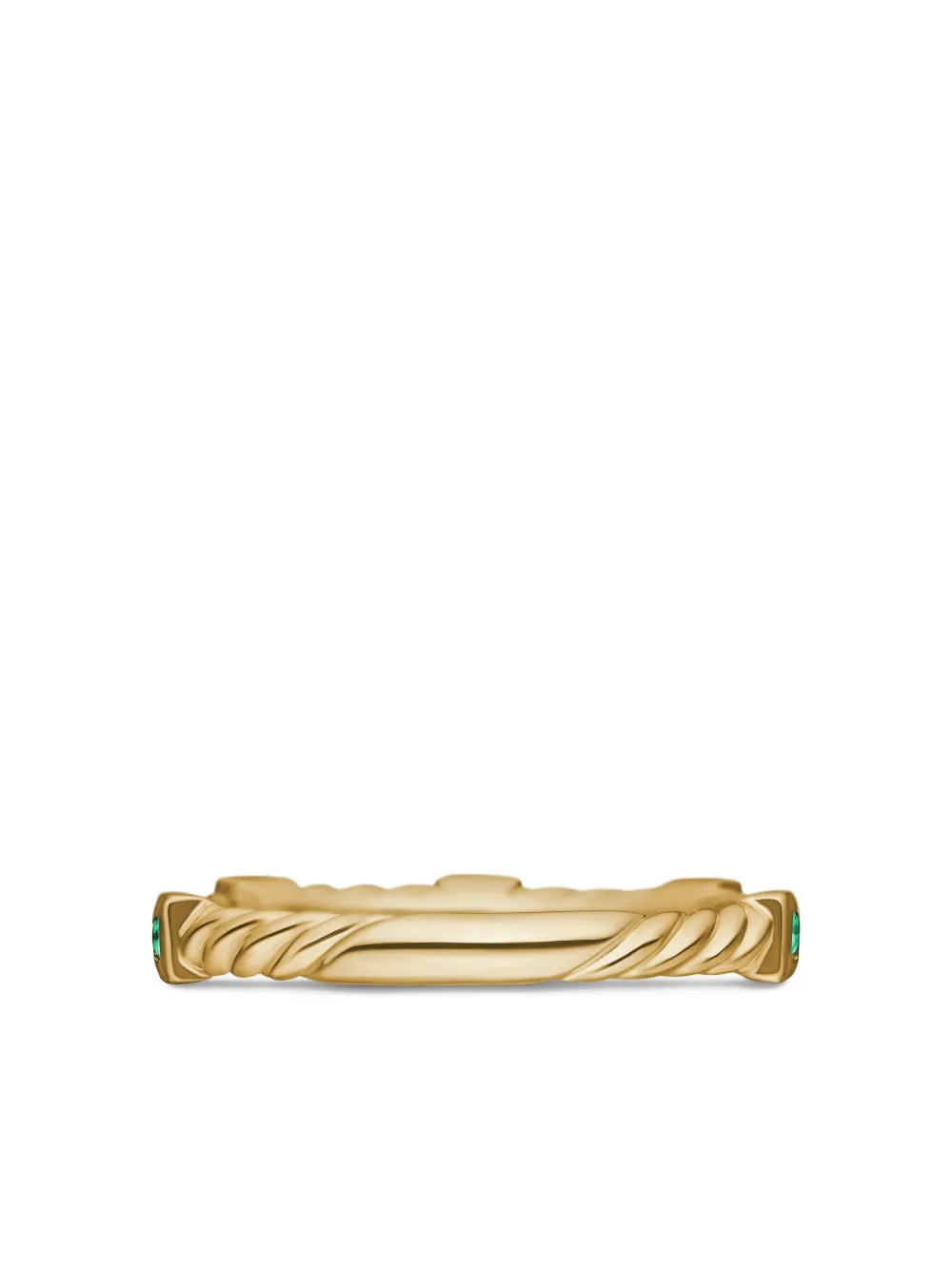 18kt Yellow Gold Cable Collectibles Emerald Ring (2mm)