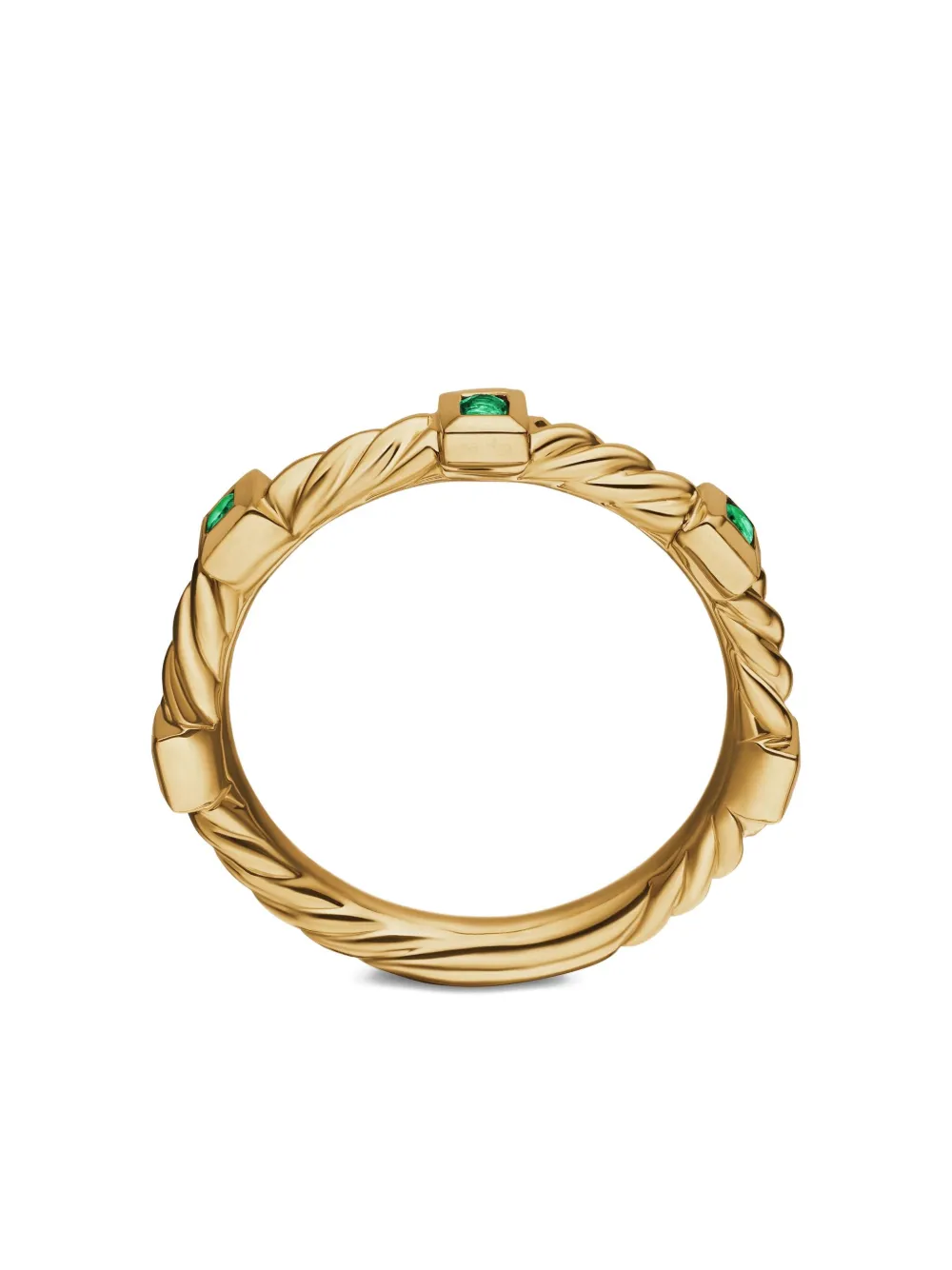 18kt Yellow Gold Cable Collectibles Emerald Ring (2mm)