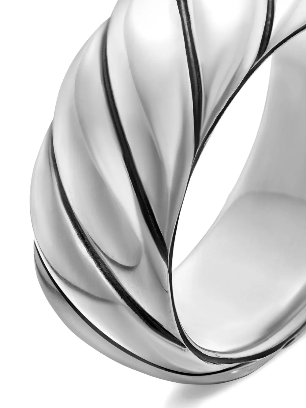 Sterling Silver Sculpted Cable Band Ring (9mm)