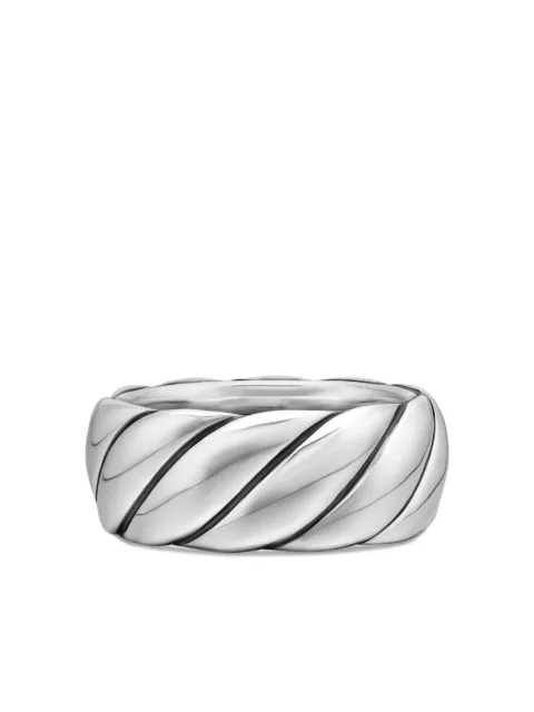 David Yurman sterling silver Sculpted Cable band ring (9mm)