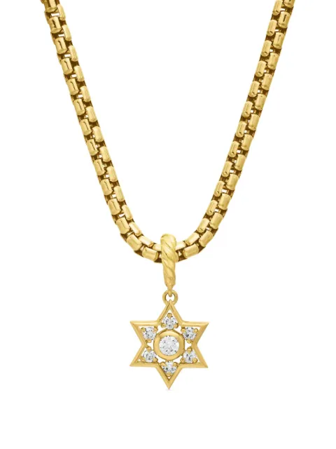 David Yurman 18kt yellow gold Star of David diamond pendant (17.2mm)