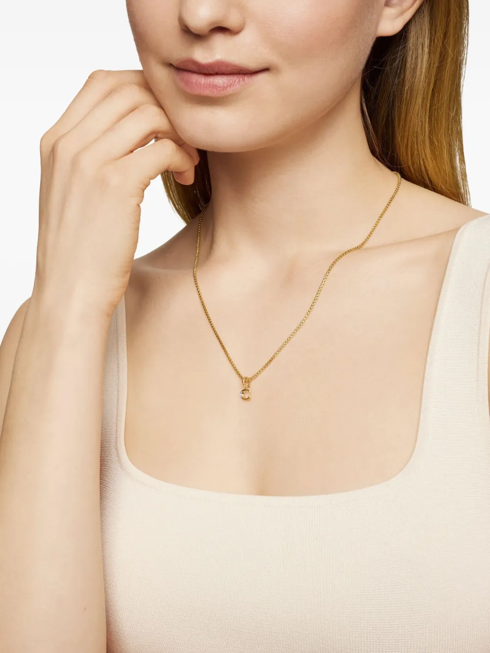 David Yurman Pavé Initial ダイヤモンド ペンダント 18Kイエローゴールド | Image 2