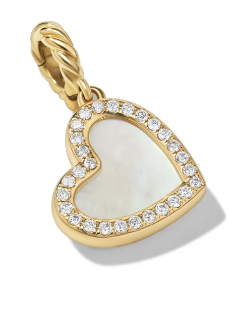 David Yurman 18kt yellow gold DY Elements Heart diamond pendant (19.5mm)