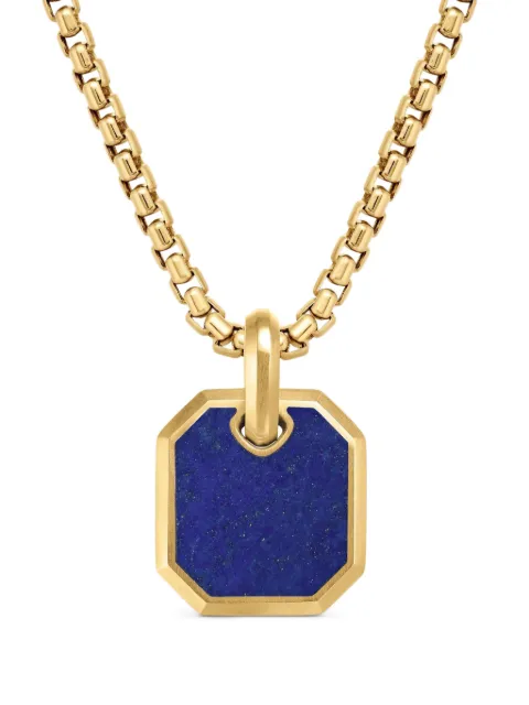 David Yurman 18kt yellow gold Roman lapis lazuli amulet (15mm)