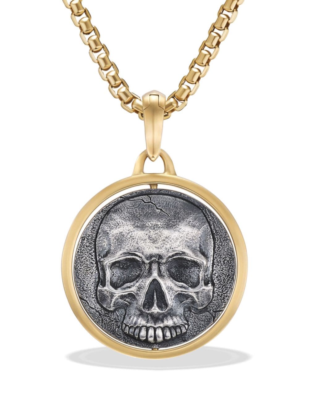 Shop David Yurman 18kt Yellow Gold And Silver Amulet Life & Death Pendant