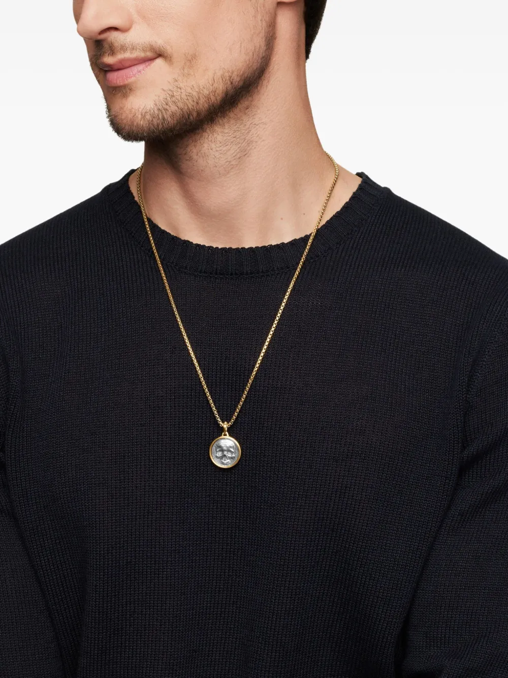 David Yurman 18kt yellow gold and sterling silver Life and Death Duality amulet (30mm) | Image 2