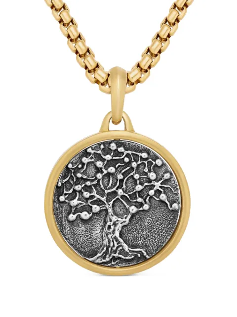 David Yurman 18kt yellow gold and sterling silver Life and Death Duality amulet (30mm) 