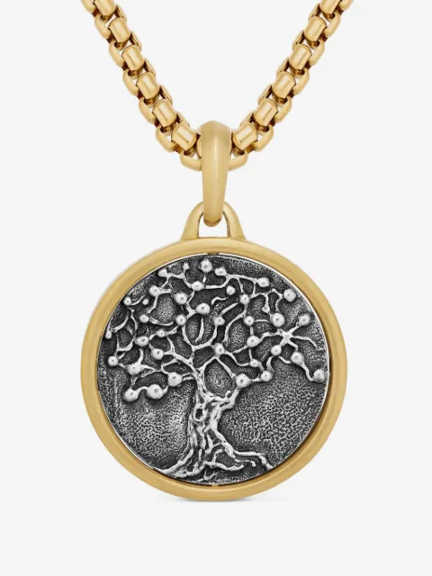David Yurman 18kt yellow gold and sterling silver Life and Death Duality amulet (30mm)