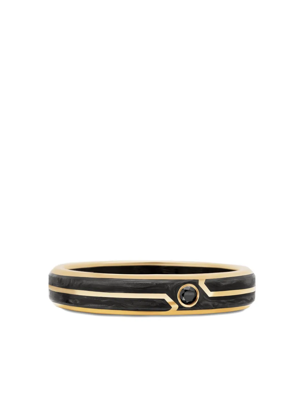 David Yurman 18kt yellow gold Forged Carbon diamond band ring (4mm) | Gold | Image 1