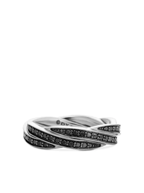 David Yurman sterling silver DY Helios diamond band ring (6mm)