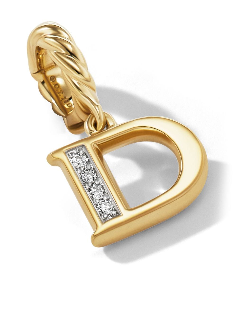 David Yurman 18kt Yellow Gold Initial D Diamond Pendant