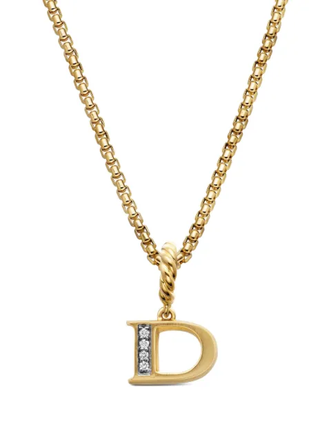 David Yurman 18kt yellow gold Pavé Initial pendant