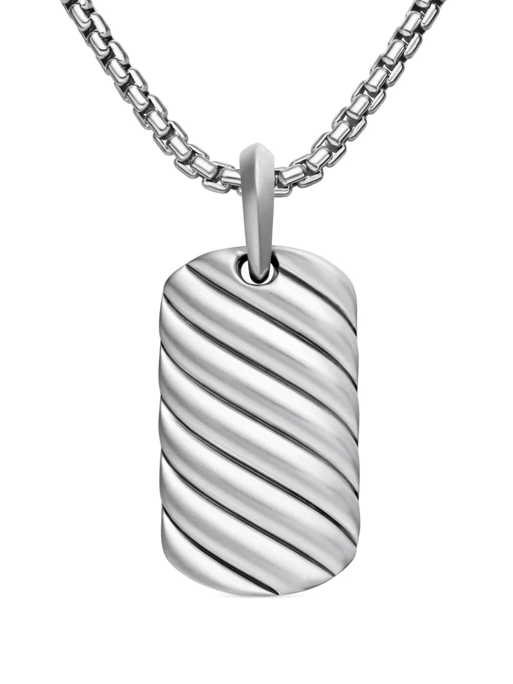 David Yurman Targhetta Sculpted Cable in argento sterling (27mm) | argento | Image 1
