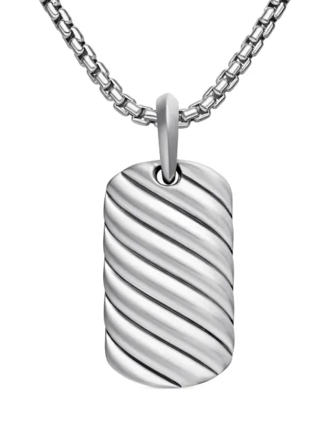 David Yurman Sculpted Cable タグ 27mm スターリングシルバー